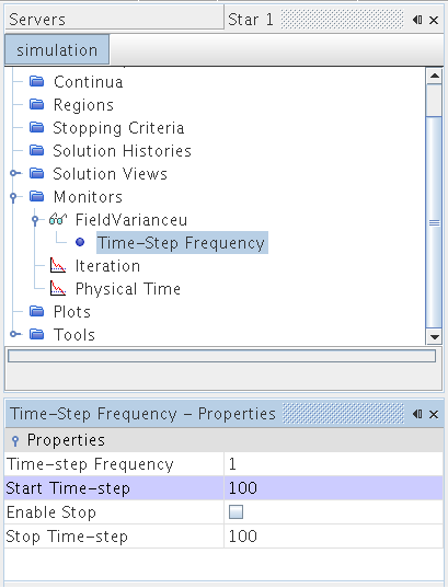 Setting the start time step for a variance monitor