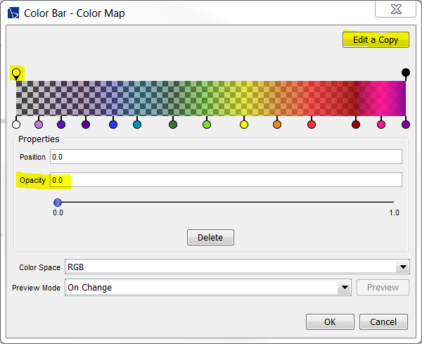 color bar settings