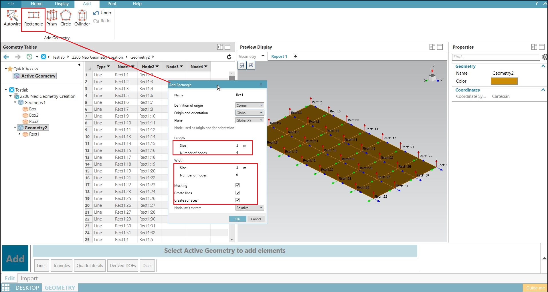 Simcenter Testlab Neo: Geometry Creation