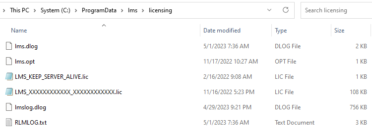 The license folder.