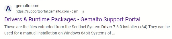 Gemalto Drivers & Runtime.