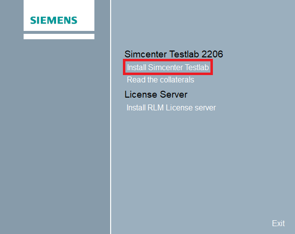 The initial window of the Simcenter Testlab Installer.