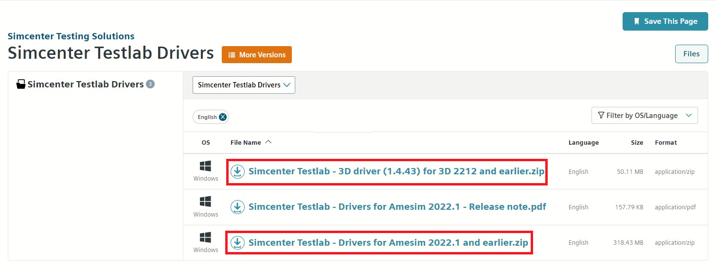 Locating the 3D and 1D drivers on the Support Center.