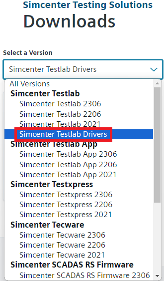 Selecting the 2306 drivers