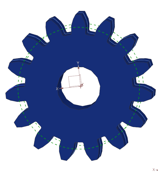 A blue gear with green lines  Description automatically generated