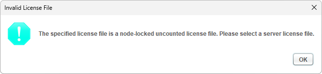 Selecting a node-locked non-served license file