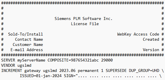 A floating license file