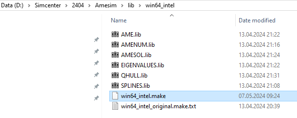 Location of the win64_intel.make file