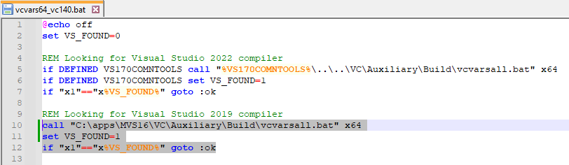 Adapting "vcvars64_vc140.bat" file