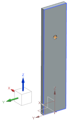 A diagram of a rectangular object with arrows and a square objectDescription automatically generated