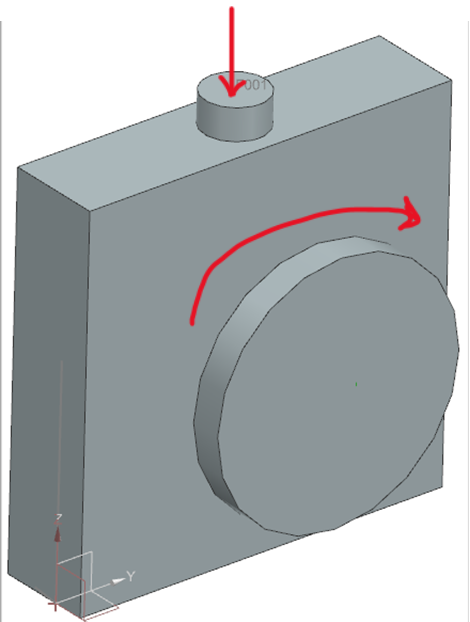 A grey square object with a circular objectDescription automatically generated